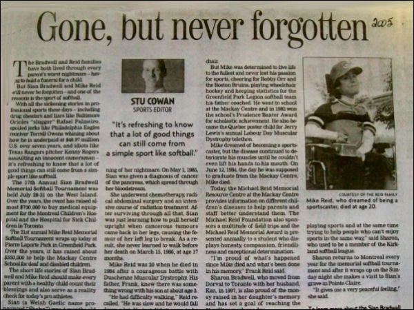 The Mike Reid Story in The Gazette